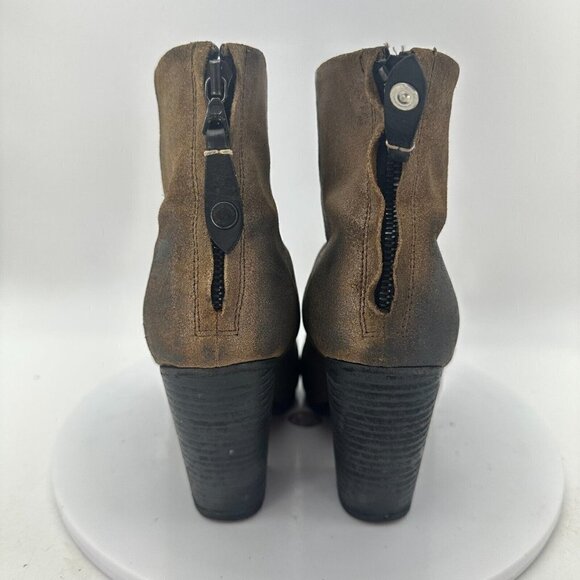 Rag & Bone Distressed Women Size 7.5 EU 37.5 Suede Back Zipper Heel Boot Brown - Picture 6 of 13